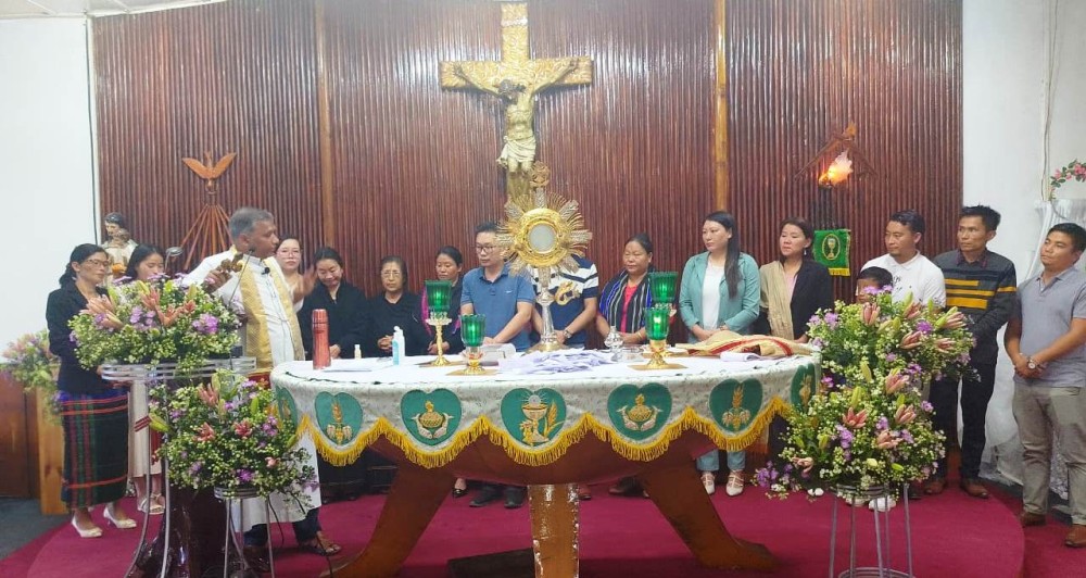 Lotha Catholic Khumshum Kohima ‘prayer and recollection’ in preparation for the Diocese Jubilee was held at SFS church Kohima on October 15. (Photo Courtesy: LCKK)